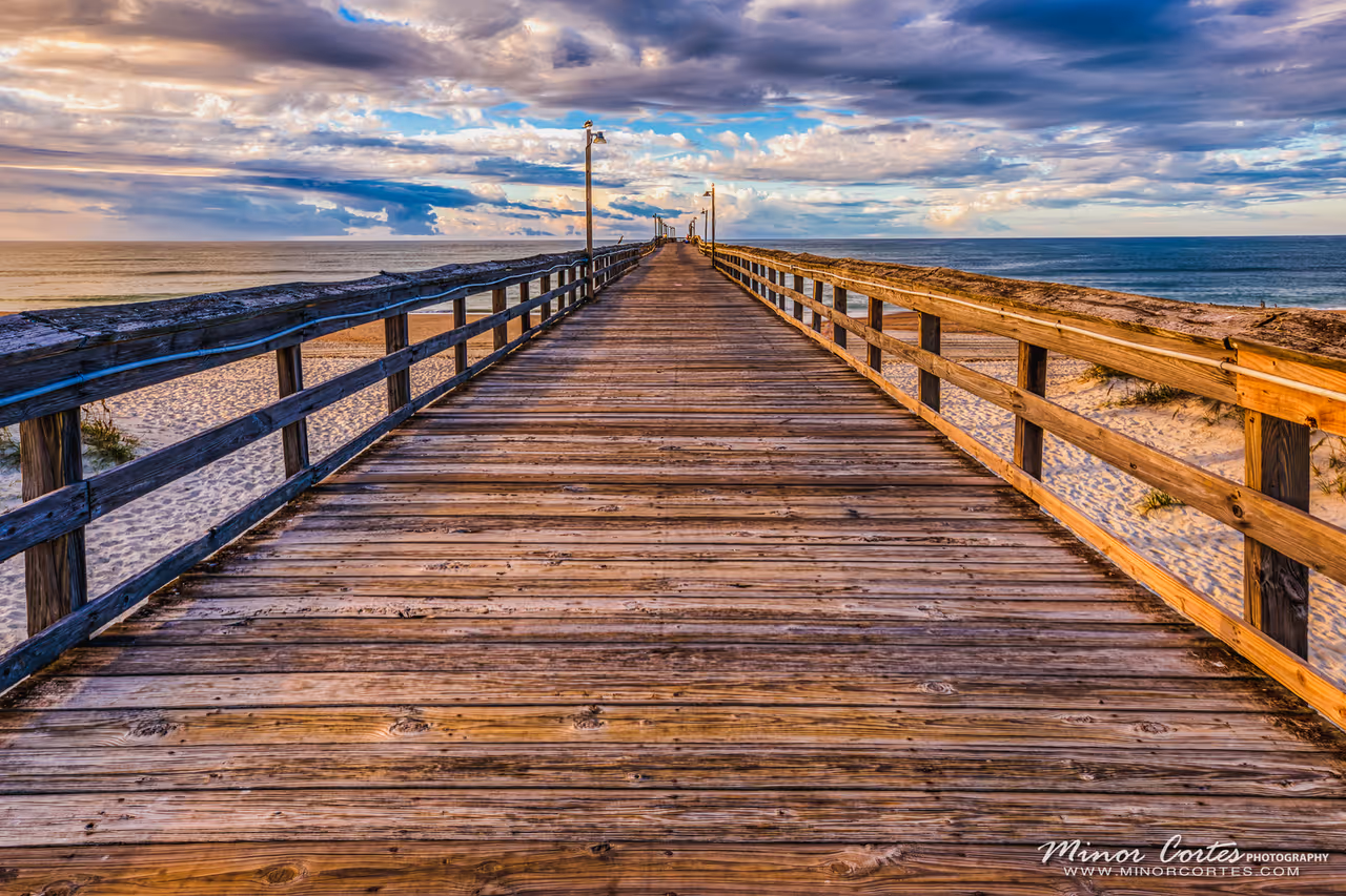 View along the Ocean Isle Beach Pier